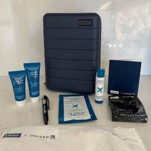 United + Away + Sunday Riley business class amenity kit